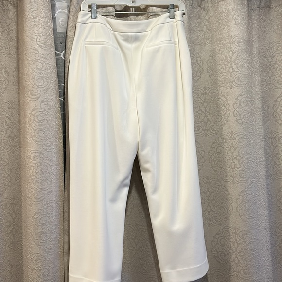 DKNY off white lined ankle length wide leg pant size 8 - Picture 4 of 9